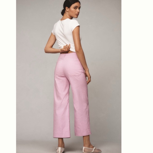 NWT Anthropologie Maeve The Colette Magic Fabric Cropped Wide-Leg Pants - Picture 3 of 11